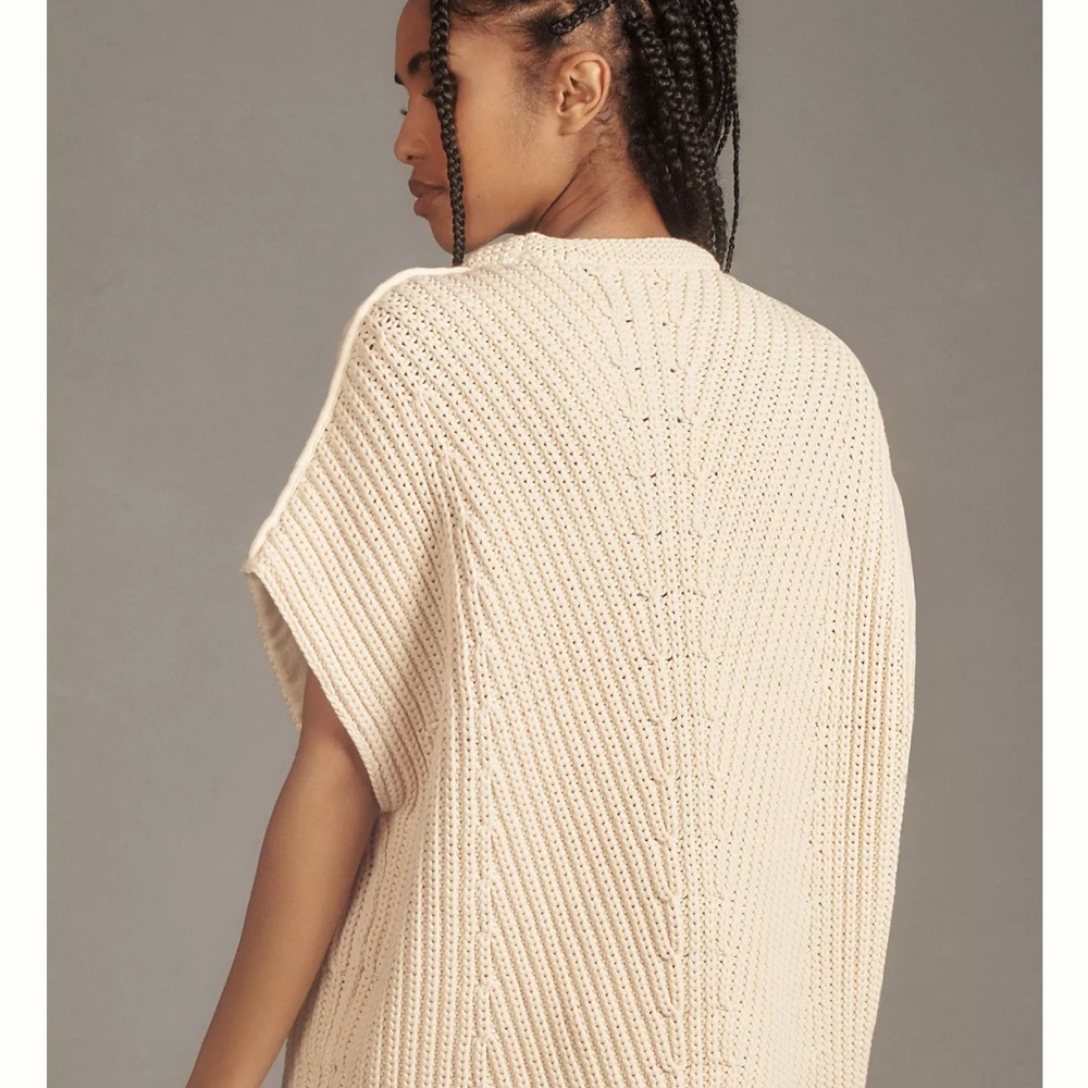 rag & bone Shane Cream Chunky Knit Sweater Vest Boxy Fit Size S - Picture 4 of 11